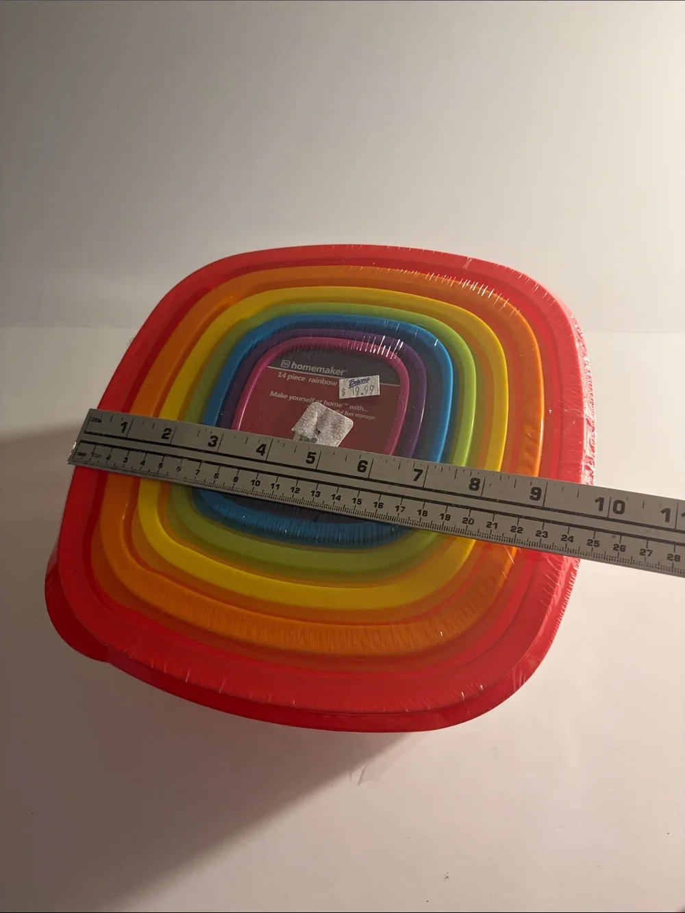 Rainbow Nesting Disposable Party Bowls with Colorful Lids